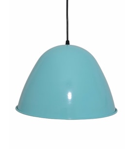 RİOLİGHT RETRO TURKUAZ İÇİ BEYAZ TEKLİ METAL SARKIT ÇAP: 28CM (Siyah)