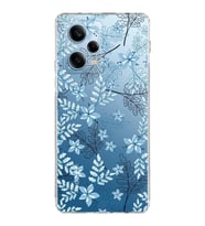 PrintiFy Xiaomi Redmi Note 12 Pro 5G Uyumlu Kamera Korumalı Floral Mavi Tasarımlı Kılıf