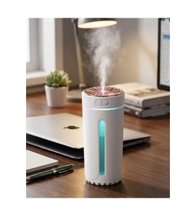 Mini Araç Nemlendirici 5 Esans Hediyeli USB Işıklı Koku Difüzörü