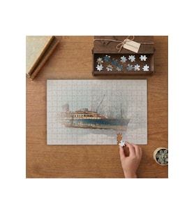 Terk Edilen Gemi Tasarımı 240 parça Ahşap Puzzle Ahşap Kutuda MP01031