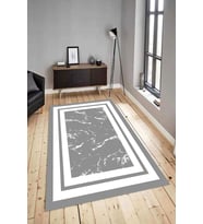 Dijital Baskılı Yıkanabilir Kaymaz Modern Renkli Salon Halısı Mutfak Halısı Yolluk ND-HY-1383 (Gri)