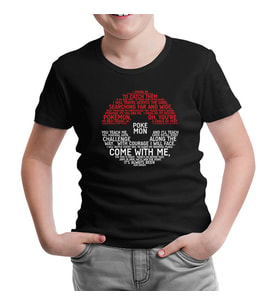Pokemon Siyah Çocuk Tshirt