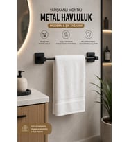 Siyah Uzun Havluluk Kare Yapışkanlı