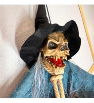 Halloween Cadılar Bayramı İskelet Korkuluk Welcome Işıklı Sesli 120cm Sese Duyarlı Çalışma Alkışla çalışma Korku Aksesuarı