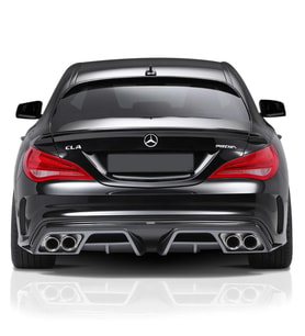 Mercedes W117 CLA Serisi AMG Piecha Difüzör Plastik Parlak Siyah
