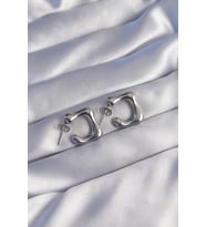 Mey İthalat® 316L Çelik Gümüş Renk Minimal Bubble Küpe