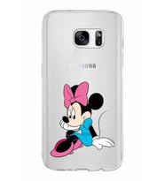 Samsung Galaxy S7 Kapak Minnie Mouse Tasarımlı Şeffaf Silikon Kılıf