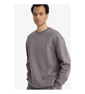 Defacto Boxy Fıt Pike Gri Erkek Sweatshirt E1519AX/GR206