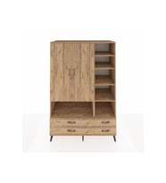 Kronos Dolap 10 Raflı 4 Çekmeceli 2 Kapaklı 132x59x195 Çam-Çam/Çam