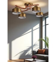 WESTON 4 LÜ NATUREL METAL BAŞLIKLI PLOFONYER AVİZE