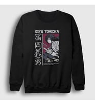 Presmono Unisex Siyah Giyu Tomioka V4 Anime Demon Slayer Kimetsu No Yaiba Sweatshirt 298728tt