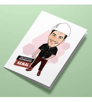 Kişiye Özel Erkek Mühendis Karikatürlü Tebrik Kartı