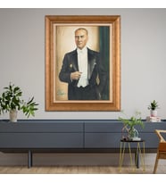 Altın Varaklı Paspartulu Çerçeveli Tablo rv1277