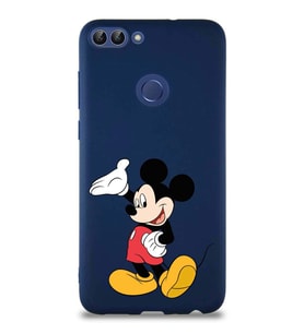 Huawei P Smart Soft Premier Kapak Mickey Mouse-C Tasarımlı Silikon Kılıf - Lacivert (Şeffaf)
