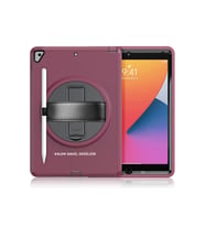 Newface Apple iPad 10.2 (7.nesil) Kılıf Hand Strap Tablet Kılıfı - Mürdüm