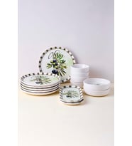 Perotti Olives 14 Parça Seramik 6 Kişilik Kahvaltı Takımı Çok Renkli (Çok Renkli-Beyaz)