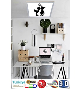 Genç Odası Led 54w Avize Çocuksu Desen 60cmx60cm
