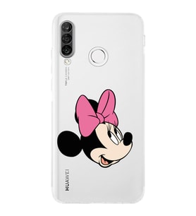 Huawei P30 Lite Kamera korumalı Kapak Minnie Mouse Tasarımlı  Şeffaf Kılıf