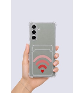 Samsung Galaxy A54 Kartlıklı Aşk Sinyali Desenli Kılıf