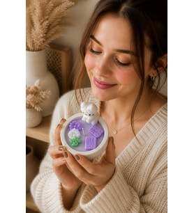 Mumelia Candles Renkli Patiler – Doğal Soya Taştozu Kedi Tasarım Mum - Bisküvi & Çiçek
