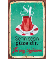 Çay Ve Kahve Temalı Retro Ahşap Poster