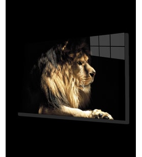 Aslan Hayvan Cam Tablo 4mm Dayanıklı Temperli Cam