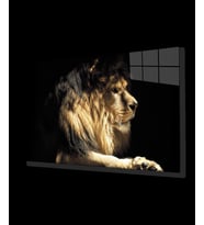 Aslan Hayvan Cam Tablo 4mm Dayanıklı Temperli Cam