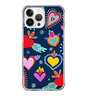 PrintiFy Apple iPhone 13 Pro Uyumlu Retro Color 3 Baskılı Şeffaf Köşe Korumalı Antişok Kılıf