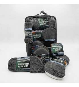 Profesyonel Oto Araç Temizleme Seti Mikrofiber Oto Yıkama Bakım Kiti Gri 9 Parça