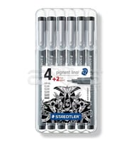 Staedtler Pigment Liner Siyah Çizim Kalemi 4+2 Set