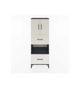 Hyperion Dolap 3 Raflı 2 Çekmeceli 2 Kapaklı 60x44x163 Antrasit-Aytaşı