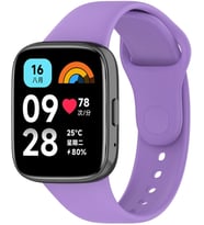 Akıllı Saat Kordonu, Redmi Watch 3 Active ile Uyumlu Silikon Tokalı Saat Kayışı, Terletmeyen Ayarlanabilir Yedek Kordon - Lila