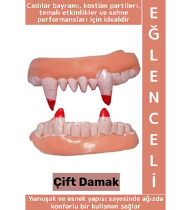 Parti Fotoğraf Çekimi Halloween Gerçekçi Korkutucu Görünüm Çift Damak Yumuşak Takma Vampir Dişi