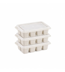 3'lü Mini Buz Kalıbı - Küp Şekilli - Kapaklı - Plastik