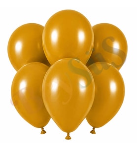 Zerdeçal Renk Lateks Retro Balon (30 cm) - 6 Adet
