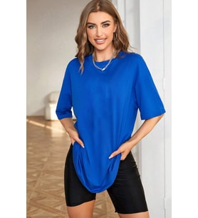 Unisex Pamuklu T-shirt (Mavi)