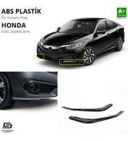 S-Dizayn Honda Civic FC5 ABS Plastik Ön Tampon Flap Parlak Siyah 2016-2021 A+Kalite (Karışık)