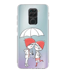 Xiaomi Redmi Note 9  Kamera Korumalı Kapak Aşk Tasarımlı Şeffaf  Kılıf