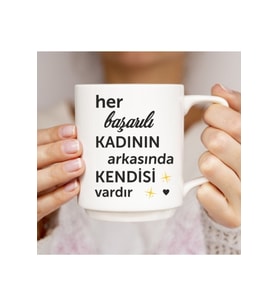 Başarılı Kadın Baskılı Kupa Bardak