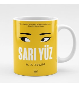 Sarı Yüz Kupa - R.F. Kuang Kitap Tasarımlı Sarı Zemin Hediyelik Seramik Mug (Beyaz)