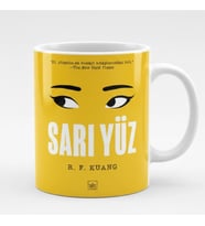Sarı Yüz Kupa - R.F. Kuang Kitap Tasarımlı Sarı Zemin Hediyelik Seramik Mug (Beyaz)
