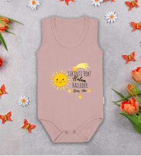 BK Kids Kişiye Özel Halam Halleder Pembe %100 Pamuklu Askılı Sıfır Kol Bebek Body Zıbın, Yeni Doğan Bebek Hediyesi