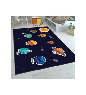 Rovigo Home Dijital Baskı Yıkanabilir Kaymaz Taban Çocuk Halısı RVG4107-SD1208 (Lacivert)
