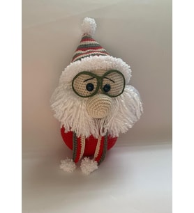 Gözlüklü Noel Baba Amigurumi Organik Oyuncak