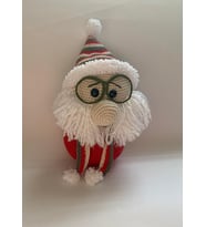 Gözlüklü Noel Baba Amigurumi Organik Oyuncak