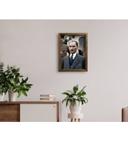 BK Home Atatürk Tasarımlı Doğal Masif Ahşap Çerçeveli Tablo 45x65cm-10