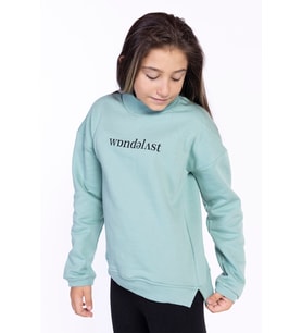 Toontoy Kız Çocuk Balıkçı Yaka Sweatshirt (Yeşil)