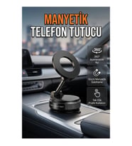 360° Dönebilen Manyetik Araç Telefon Tutucu – Alüminyum Gövde, Vakumlu Montaj
