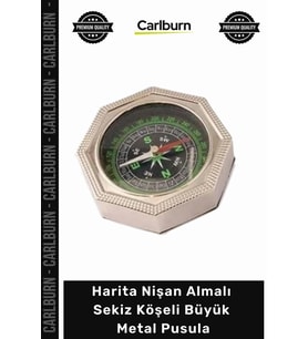 #Pusula Dayanıklı Metal Kasa Kamp Avcılık Harita Nişan Almalı Sekiz Köşeli Büyük Metal Pusula