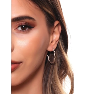 Kadın Antik Gümüş Kaplama Çivili Model Dalgalı Halka Küpe